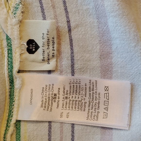 Madewell Linen Blend Daily Shirt - Rainbow Stripe - Size Medium - Picture 5 of 10